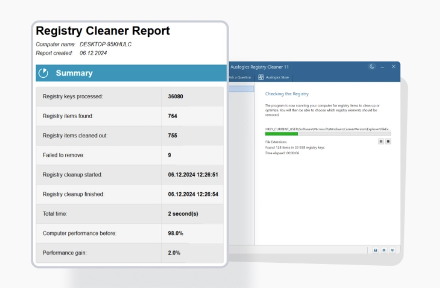 screenshot of Auslogics Registry Cleaner